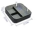 Three Compartment Black Carbon Fiber Catchall Phone Case Coin Tray Valet Tray for Keys, Phone, Jewelry, Valet, Accessories