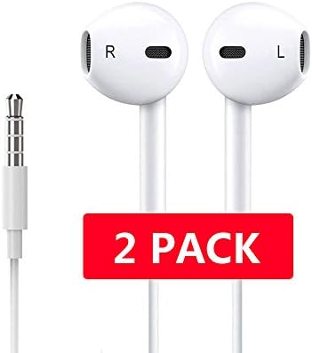 Earbuds,Meld Premium Earphones/Earbuds/Headphones with Stereo Mic&amp;Remote Control for iPhone iPad iPod Samsung Galaxy and More Android Smartphones Compatible with 3.5 mm 2-PACK headphones