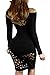 Pretid Women Off Shoulder Burning Hole Hollow Out Flowers Bandage Dress