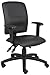 Boss Office Products Multi-Function LeatherPlus Task Chair With Adjustable Arms in Black