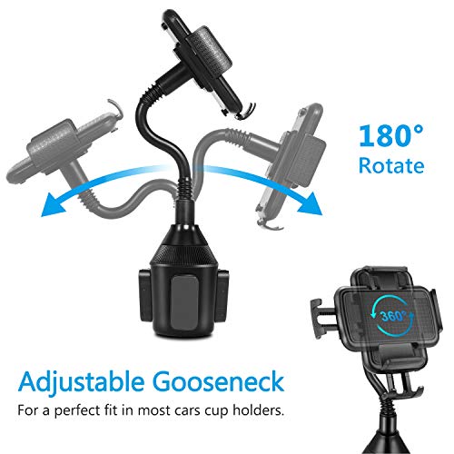 Cup Holder Phone Mount Universal Adjustable Gooseneck Cup Holder Cradle Car Mount for Cell Phone iPhone Xs/XS Max/X/8/7 Plus/Galaxy - Thumbnail 3
