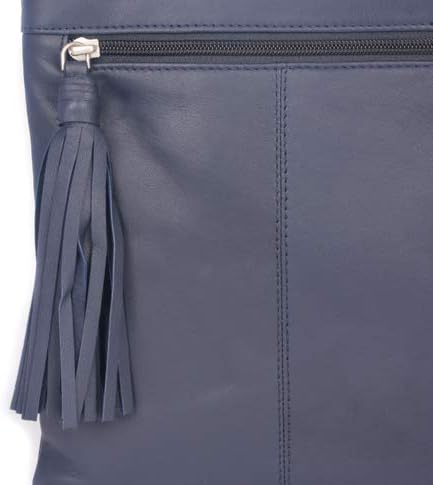 Women's Allerdale Soft Real Leather Cross Body Pocket Bag in Navy - Image 5