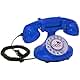 OPIS FunkyFon cable: Rotary dial disc telephone in the sinuous style of the 1920s with modern electronic bell (red)