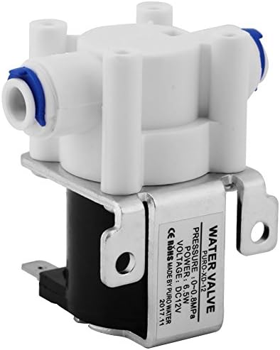 Tonysa Water Valve, 1 Piece DC 12V Water Electric Solenoid Valve Quick Disconnect, Fittings for 1/4"Pipe for Water Purifier Water Purifier