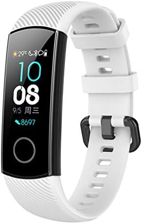 MyRBT Watch Bands Wirstband Wrist Belt, Replacement Multiple Colors Soft Silicone Watch Strap for Huawei Honor Band 4.8.7" (White)