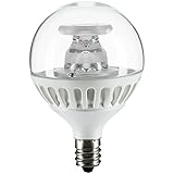 Sunlite G16.5/5W/E12/D/CL/E/27K LED G16.5 5-watt 120-volt Candelabra Base G16.5 Globe Light Bulb, 2700K 350 Lumens Dimmable Energy Star Certified, Warm White