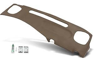 PIT66 TPE Dash Bezel Cover Compatible with Chevy S10 Blazer GMC S15 Jimmy Pickup 1999 2000 2001 2002 Instrument Dashboard Panel Plastic Beige 18647SGR