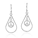 AeraVida Spirit Teardrop Peace Sign Symbol Sterling Silver .925 Dangle Earrings | Peace and Love Earrings for Women | Hippie Earrings