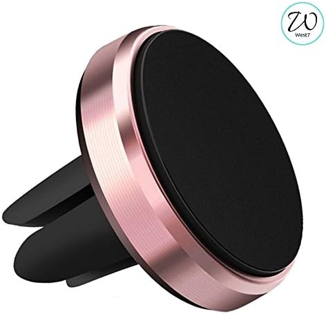 West7 Mobile Phone Holder Magnetic For Car Ac Vent | Universal Car Mobile Mount | Car Mobile Stand With 360ยฐ rotation. (Rose Gold)