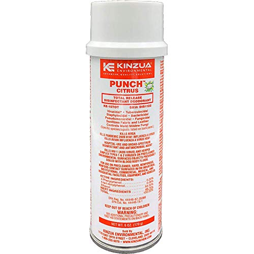 Punch Citrus (6 oz) | Mold Fogger, Kills Mold | Kills Flu, Disinfectant Fogger | Kills MRSA, Viruses, Odors | Fresh Citrus Aroma | Eliminates Smoke Odor, Pet Odors, Urine | Kills Mildew (6 oz/Can)