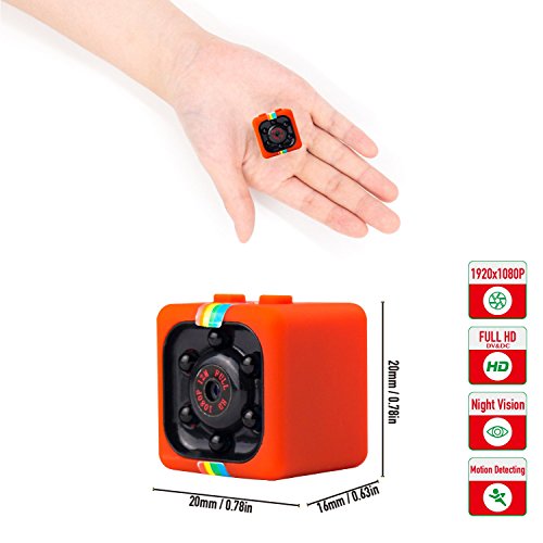 Micro SD Hidden Camera Spy Mini Security Camera -1080P HD Night Vision USB Charger Motion Sense Detection Activated with Recording Indoor & Outdoor for Home and Office,Portable and Compact-Red-TEAMYO