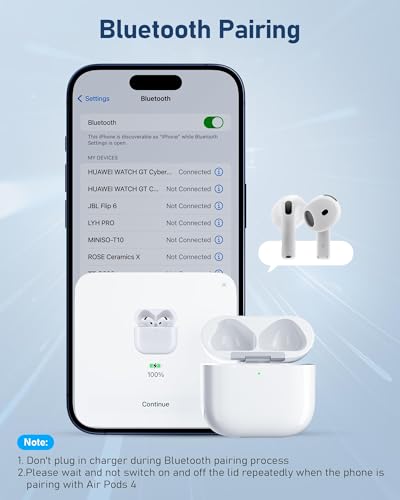 Wireless Charging Case Compatible with AirPods 4th Generation, USB-C Port Replacement Charging Case for AirPods 4, No Earbuds Included