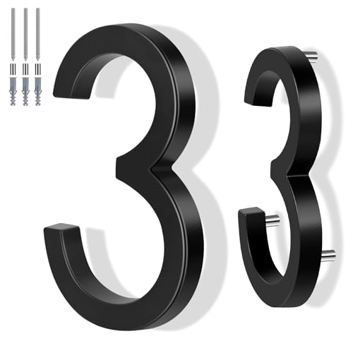 House Number Sign Black Zinc Alloy