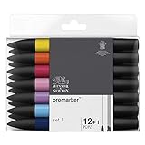 Letraset Pro Marker Blending Set 1, Twin-Tip, 12-Pack