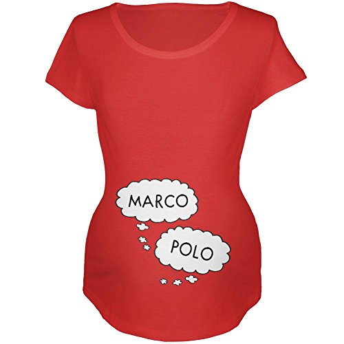 Speech Bubble Marco Polo Twins Maternity Soft T Shirt Red MD
