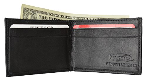 Mens/Kids Slim Black Leather Lamb Mini Bifold Wallet #85