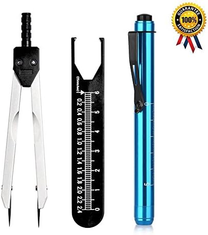 ANVEENA 1Piece EKG ECG Nurse or Doctor Caliper for Measuring Electrocardiographs (Black), 1Piece Nurse LED Medical Penlight (Warm White, No Battery)