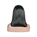Full Lace Wigs Bob Straight Glueless Brazilian Human Hair Wigs Natural Black Color Middle Part 130% Density