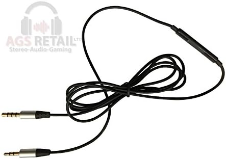 1.2m REPLACEMENT AUDIO CABLE for BOSE Quiet Comfort 25/QC25 (On-Ear) HEADPHONES-In-Line Remote & Microphone- Gold Plated