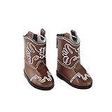 American Fashion World Brown Eagle Cowboy Boot | 14 Inch Wellie Wisher Doll Accessories