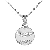 Baseball/Softball Sterling Silver Sports Charm Pendant Necklace