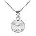 Baseball/Softball Sterling Silver Sports Charm Pendant Necklace