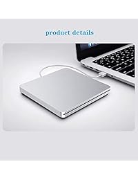 Blu-ray Burner External Blu ray Drive Portable USB 3.0 Ultra Slim 3D Blu Ray Player Suitable for PC and Laptop, Compatible with Windows 7 8 10, XP, Linxus, Mac OS System (Silver)
