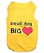 Parisian Pet Dog T-Shirt - Embroidered “Small Dog Big Heart” - 100% Cotton, Cute Dog Tank Top - Sleeveless Pet Vest - Shirts for Medium-Sized Dogs - L