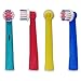 Kids Brush Heads Compatible with Oral-B Power Toothbrush, Red, Blue, Yellow & Teal Colors - Pack of 4