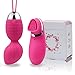 Bullet Vibrator - Kegel Weights Ball,Dual 10 Speeds Remote Control Ben Wa Kegel Exercise Balls Cordless Rechargeable Waterproof Electric Massager (Rose red)