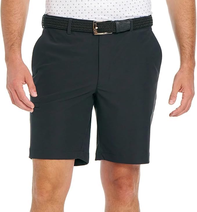 Greg Norman Men's Flat Front Stretch Tech 9In Golf Shorts Grey 9