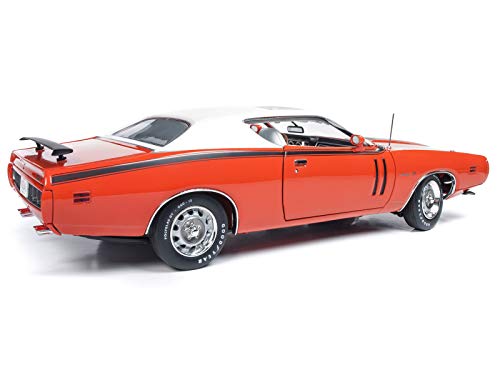 1971 Dodge Charger R/T with Sunroof Orange and White Top (MCACN) Limited Edition to 1002 Pieces Worldwide 1/18 Diecast Model Car by Autoworld AMM1148