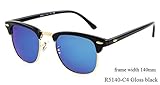 Flowertree Rs5141 Browline 47mm Sunglasses (M-black+blue)