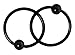 Pair of 2 Rings: 16g 1/2 Inch Surgical Steel Black IP Plated Captive Bead Hoop Earrings