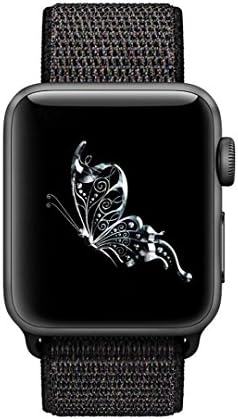 Hirotech Apple Watch Band, New Magic Nylon Sport Loop Band With Hook Fastener Adjustable Classical Wrist Strap Replacement Band for iWatch Apple Watch Series 1/2/3 (Black, 38 mm)
