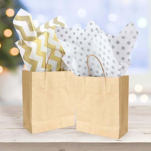 VGOODALL Seidenpapier, 80 Blatt Geschenkpapier Metallic Seidenpapier Gold Silber für Geschenk Geburtstag Hochzeit Hochzeit Weihnachten