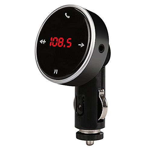 LONGZUVS Bluetooth FM Transmitter Modulator - Wireless LCD MP3 Player Stereo System Car Kit Suitable for Android/iPhone/Other Smart Phone (Black)