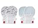 goumimitts Soft Stay On Scratch Mittens - Stop Scratches and Germs, 2 Pack (Drops/Aqua - Forest Friends/Gray, 0-3 Months)
