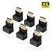 ELUTENG HDMI Adapter 90 Degree 4K Male to Female HDMI Connector 270 Degree Extender Right Angle 6 Pack Combo L-Type HDTV Converter