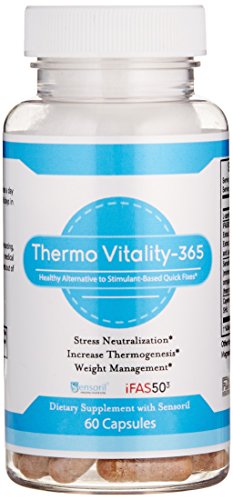 ThermoVitality Stress Relief & Metabolism Boosting Wellness Supplement, Caffeine Free Appetite Suppressant & Weight Loss with Ashwagandha for Stress Reduction, Relaxation & Mood Support, 60 VCaps