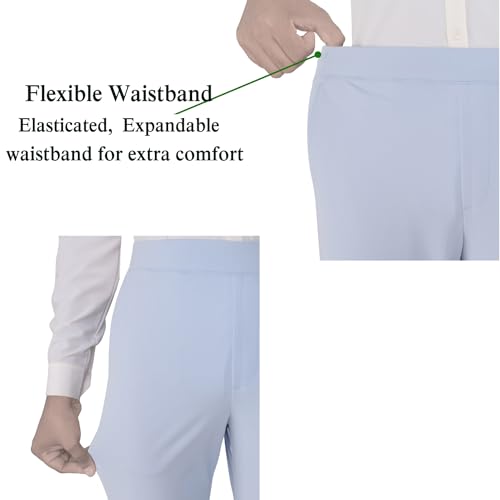 SaintX Men's 4-Way Stretchable Athleisure Pants | Sweat Wicking Fabric | Slim Fit | Sports, Travel, Lounge & Casual Wear | Stylish Back Zipper Pocket | Available in Plus Size (ST06_S Blue_L) 4