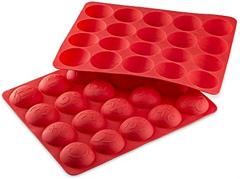 REXWAY 3 PACK Emoji Emotion Silicone Baking Molds, FDA Proved Food Grade Cake/Chocolate/Jelly/Candy/Cookie Bake Molds &amp; Ice Trays, Perfect for Kids Party (Red, Yellow &amp; Black 3 Color Set)