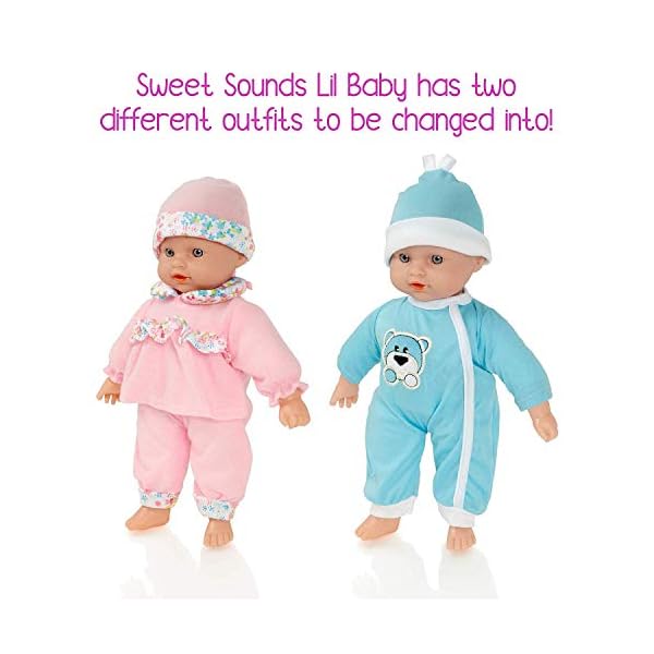 Molly-Dolly-Sweet-Sounds-Lil-Baby-Talking-Girl-Doll-Accessories-Suitable-For-Age-2-Years Molly Dolly Baby Doll Set - Soft Talking Doll With 2 Outfits & Accessories - Baby Dolls For Girls - Doll Suitable From 2…