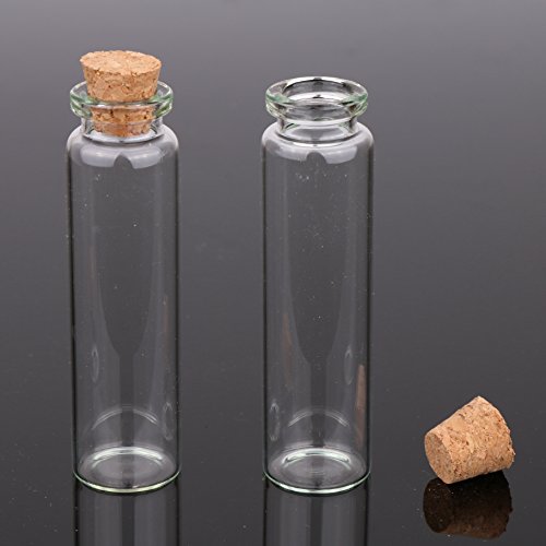 MaxMau 24 Packs of Small Glass Bottles with Cork Stopper Tiny Clear Vials Storage Container for Art Crafts Projects Decoration Party Supplies Wedding Party Favors - Thumbnail 2