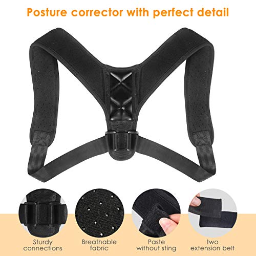 Posture Corrector, Adjustable Back Straightener Support Brace, Effective and Comfortable Posture Brace Support, Perfect for Spinal, Neck, Shoulder & Upper Back Pain Relief