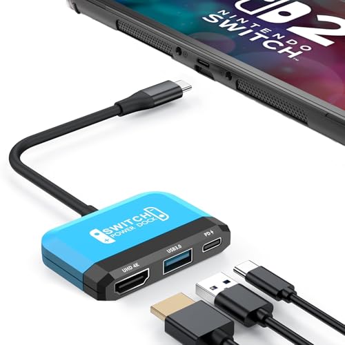 GKEAPZA Switch Dock for Nintendo Switch/OLED Switch,3-in-1 Portable TV Dock with 4K HDMI USB 3.0 Port USB C PD 100W Charging,Travel Docking Station Replacement for Switch