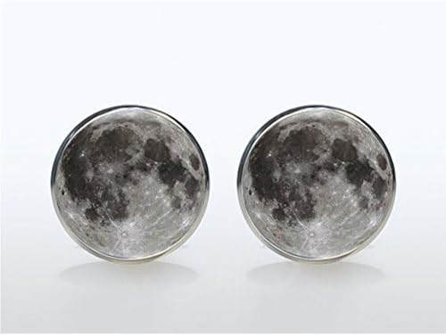 Charm Silver Moon Earrings, Moon Stud Earrings, Full Moon Earrings, Moon Jewelry, Moon Earring, Solar System, Stud Earings