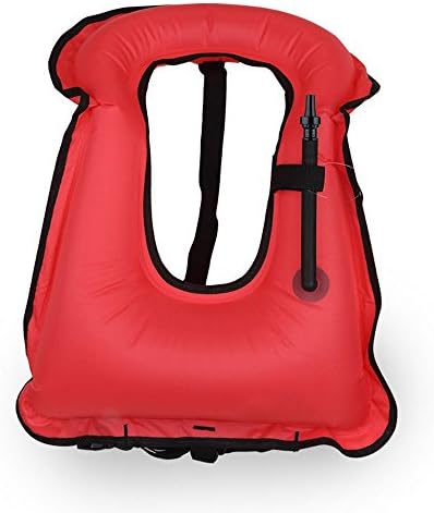 Dazhengyang Portable Inflatable Snorkeling Diving Vest Life Jacket for Adults (Red)