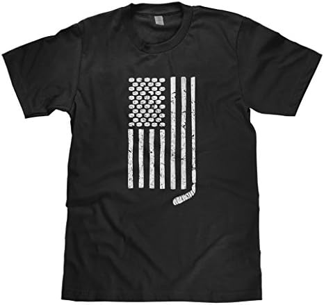 Mixtbrand Big Boys' Hockey Stick and Pucks American Flag Youth T-Shirt