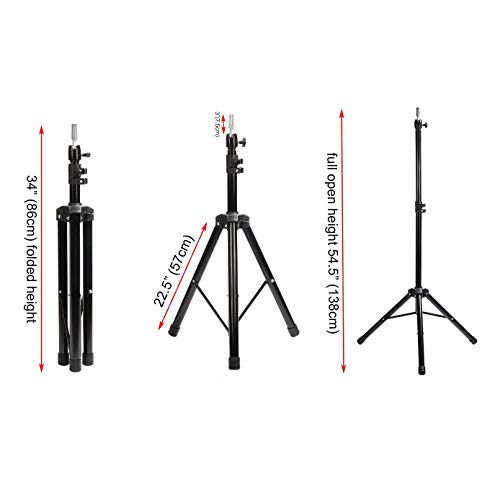 Kaleurrier Tripod Stand for Mannequin Head Height Adjustable Rotatable Cosmetology Hairdressing Training Head Stand Holder Wig head Canvas Block Head Doll Head Model with Carry Bag - Thumbnail 2